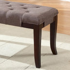 Banc ottoman capitonné avec surpiqûres en losange et pieds incurvés, marron / expresso / gris / rouge / blanc