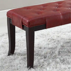 Banc ottoman capitonné avec surpiqûres en losange et pieds incurvés, marron / expresso / gris / rouge / blanc