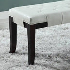 Banc ottoman capitonné avec surpiqûres en losange et pieds incurvés, marron / expresso / gris / rouge / blanc