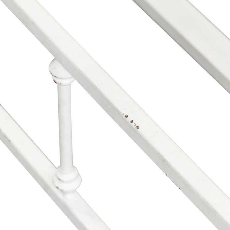 Lit gigogne double en métal avec roulettes, fini vieilli, plusieurs couleurs