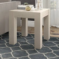 Table d'appoint carrée en MDF de 55,9 cm avec finition aspect bois et pieds à poteaux, aulne blanc / chêne gris vieilli / grain noir
