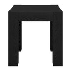 Table d'appoint carrée en MDF de 55,9 cm avec finition aspect bois et pieds à poteaux, aulne blanc / chêne gris vieilli / grain noir