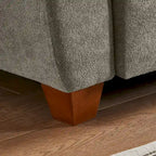 Canapé d'angle 4 places en lin avec table basse escamotable, rangement et appuie-tête réglables, gris clair / beige / gris foncé / marron / anthracite, 4 places