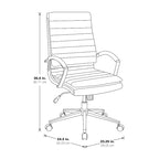Chaise de bureau mi-hauteur en similicuir avec piètement et accoudoirs dorés, marine / havane / noir / crème
