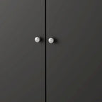 Armoire de rangement à deux portes avec 8 étagères réglables et roulettes, noir/blanc
