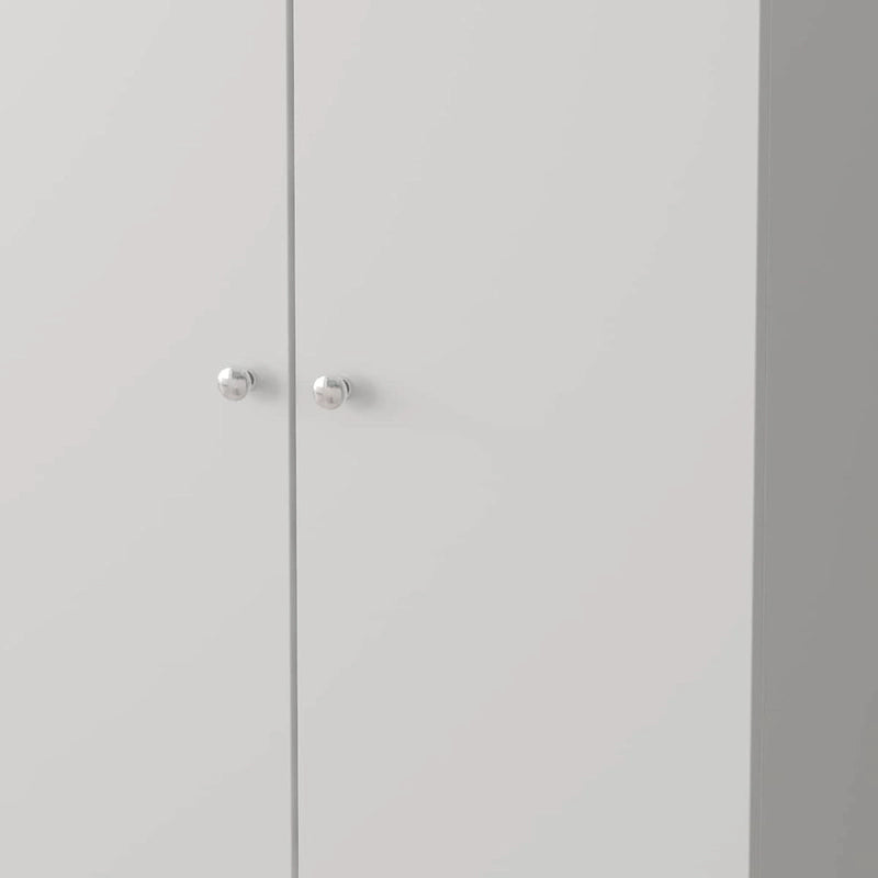 Armoire de rangement à deux portes avec 8 étagères réglables et roulettes, noir/blanc
