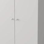Armoire de rangement à deux portes avec 8 étagères réglables et roulettes, noir/blanc