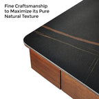 Bureau électrique à hauteur réglable en pierre frittée de 55" avec 2 tiroirs et support d'écran, blanc/noir