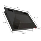 Meuble TV en MDF de 70,8" avec insert de cheminée électrique encastrable de 30" en option, blanc brillant