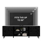 Meuble TV en MDF de 70,8" avec insert de cheminée électrique encastrable de 30" en option, blanc brillant