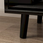 Meuble TV en MDF de 70,8" avec insert de cheminée électrique encastrable de 30" en option, blanc brillant