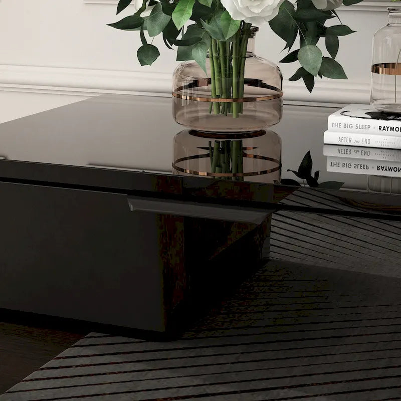 Meuble TV en MDF de 70,8" avec insert de cheminée électrique encastrable de 30" en option, blanc brillant
