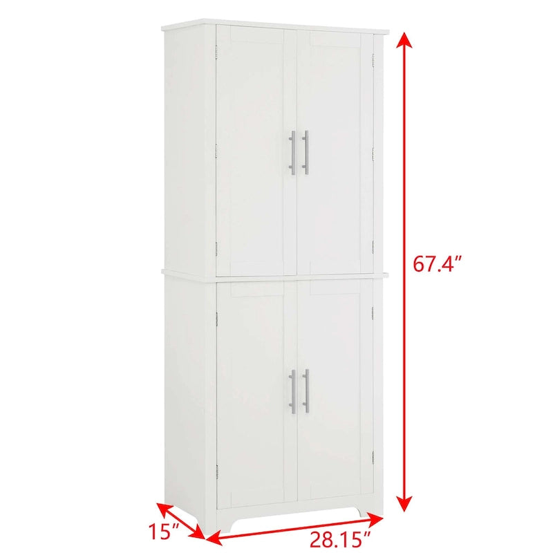 Meuble de salle de bain haut avec étagères fixes, étagère réglable et tiroir, finition bois / blanc