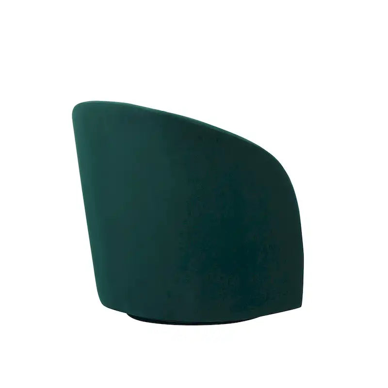 Fauteuil pivotant avec base rembourrée et pieds en bois, Kaki / Vert / Camel