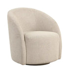 Fauteuil pivotant avec base rembourrée et pieds en bois, Kaki / Vert / Camel