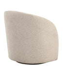 Fauteuil pivotant avec base rembourrée et pieds en bois, Kaki / Vert / Camel