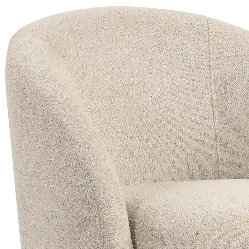 Fauteuil pivotant avec base rembourrée et pieds en bois, Kaki / Vert / Camel