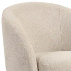 Fauteuil pivotant avec base rembourrée et pieds en bois, Kaki / Vert / Camel