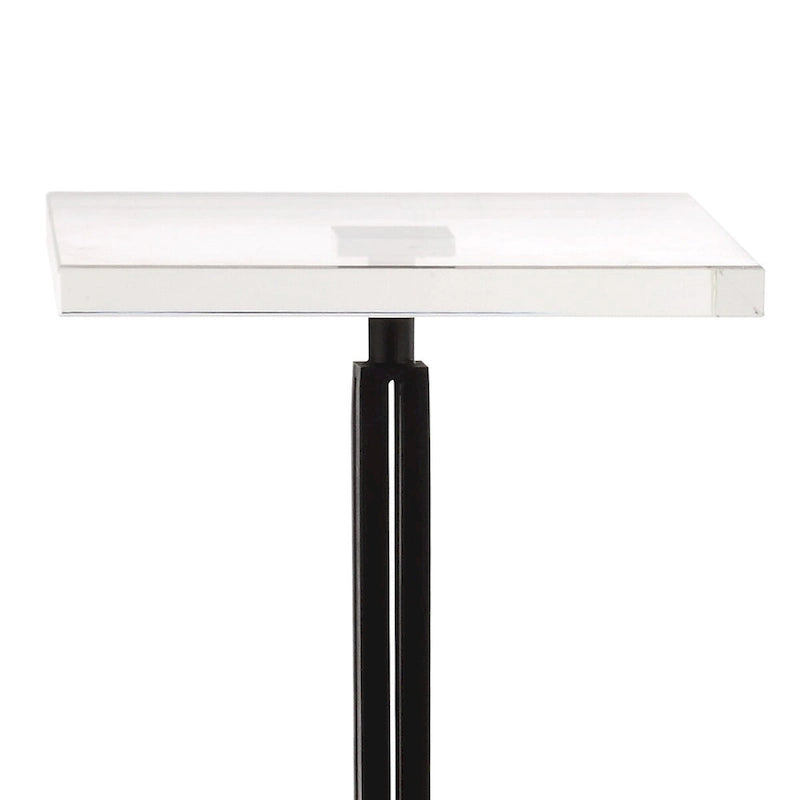 Table d'appoint ronde en placage de marbre avec plateau en verre trempé et cadre doré, Noir / Blanc