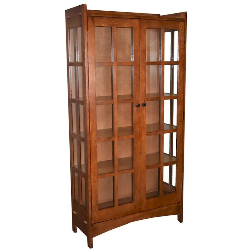 Vitrine/bibliothèque en verre de 39 po, Cerisier/Noyer