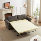 Canapé-lit convertible, polyester, vert / gris / beige, 2 places