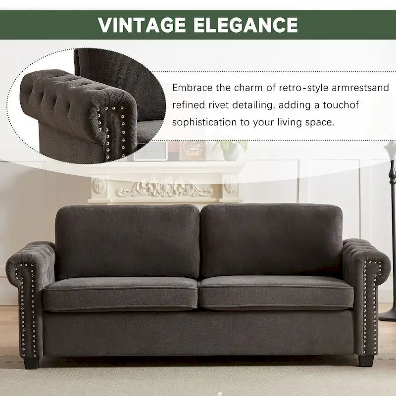 Canapé-lit convertible, polyester, vert / gris / beige, 2 places