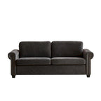 Canapé-lit convertible, polyester, vert / gris / beige, 2 places