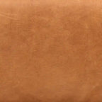 Ottoman en cuir italien pleine fleur avec table coulissante en placage de noyer, blanc bouleau / havane / tan sénoufo