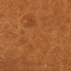 Ottoman en cuir italien pleine fleur avec table coulissante en placage de noyer, blanc bouleau / havane / tan sénoufo
