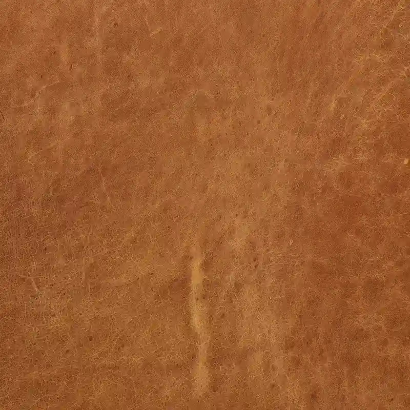 Ottoman en cuir italien pleine fleur avec table coulissante en placage de noyer, blanc bouleau / havane / tan sénoufo