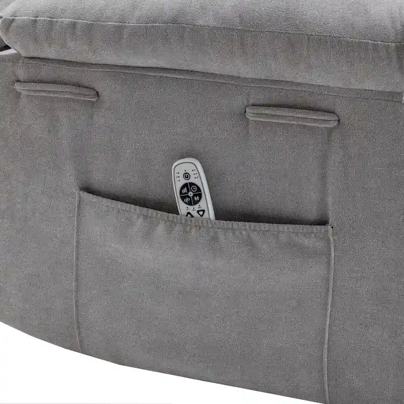 Fauteuil inclinable électrique avec massage et chaleur, gris clair, 1 place