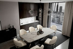 Modern Stylish Dining Table Rectangle White Sintered Stone Top