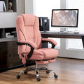 Fauteuil de bureau massant avec chauffage, repose-pieds et dossier inclinable, rose / beige / marron / gris
