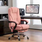 Fauteuil de bureau massant avec chauffage, repose-pieds et dossier inclinable, rose / beige / marron / gris