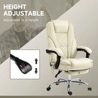 Fauteuil de bureau massant avec chauffage, repose-pieds et dossier inclinable, rose / beige / marron / gris