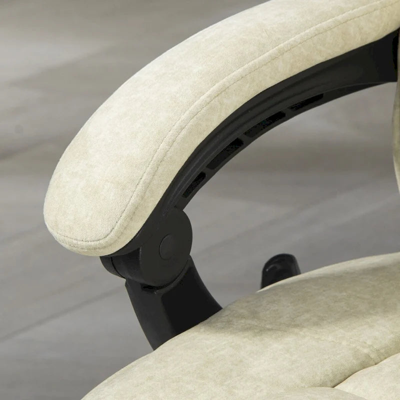 Fauteuil de bureau massant avec chauffage, repose-pieds et dossier inclinable, rose / beige / marron / gris