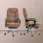 Fauteuil de bureau massant avec chauffage, repose-pieds et dossier inclinable, rose / beige / marron / gris