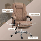 Fauteuil de bureau massant avec chauffage, repose-pieds et dossier inclinable, rose / beige / marron / gris