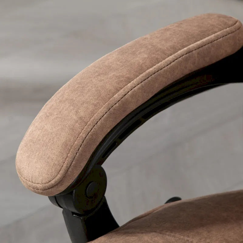 Fauteuil de bureau massant avec chauffage, repose-pieds et dossier inclinable, rose / beige / marron / gris
