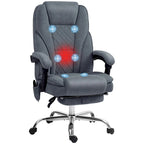 Fauteuil de bureau massant avec chauffage, repose-pieds et dossier inclinable, rose / beige / marron / gris