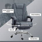 Fauteuil de bureau massant avec chauffage, repose-pieds et dossier inclinable, rose / beige / marron / gris