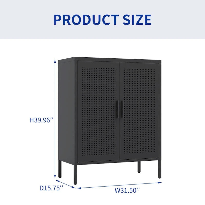 Armoire de rangement métallique 2 portes verrouillable avec 2 étagères réglables, blanc / noir