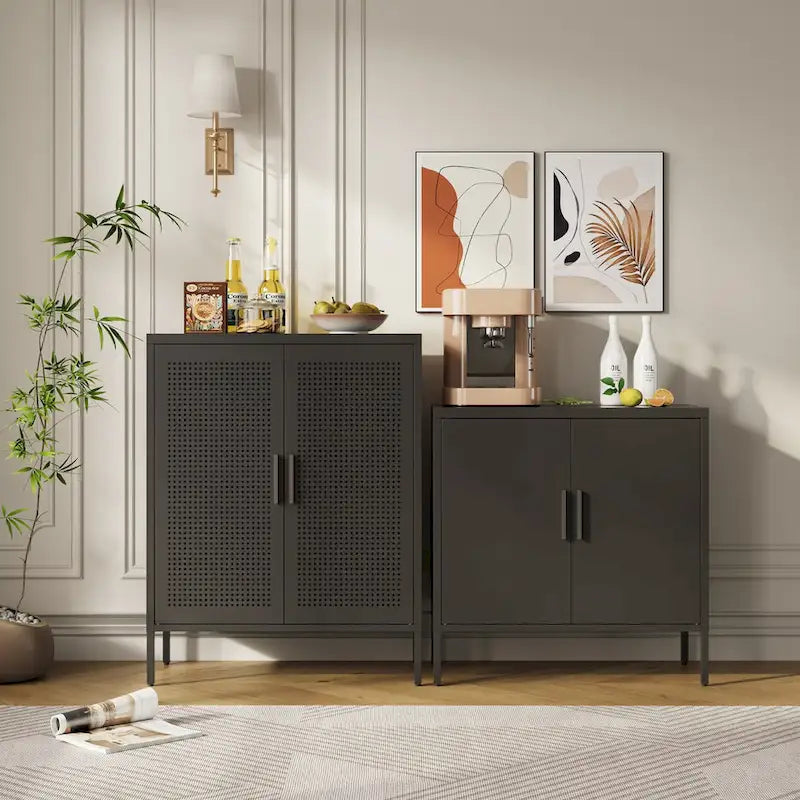 Armoire de rangement métallique 2 portes verrouillable avec 2 étagères réglables, blanc / noir