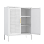 Armoire de rangement métallique 2 portes verrouillable avec 2 étagères réglables, blanc / noir