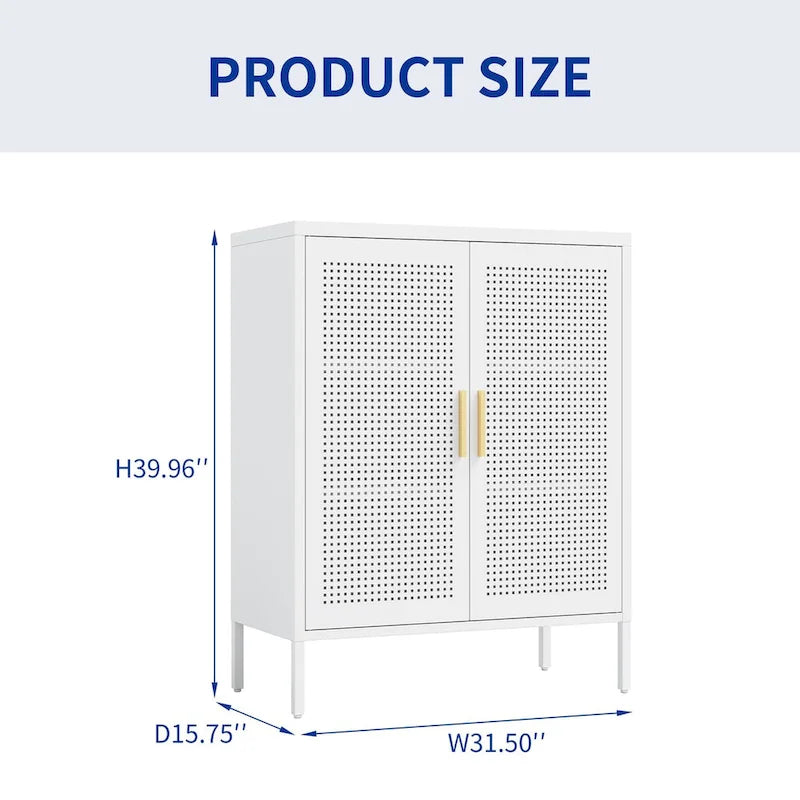 Armoire de rangement métallique 2 portes verrouillable avec 2 étagères réglables, blanc / noir