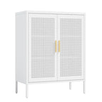 Armoire de rangement métallique 2 portes verrouillable avec 2 étagères réglables, blanc / noir