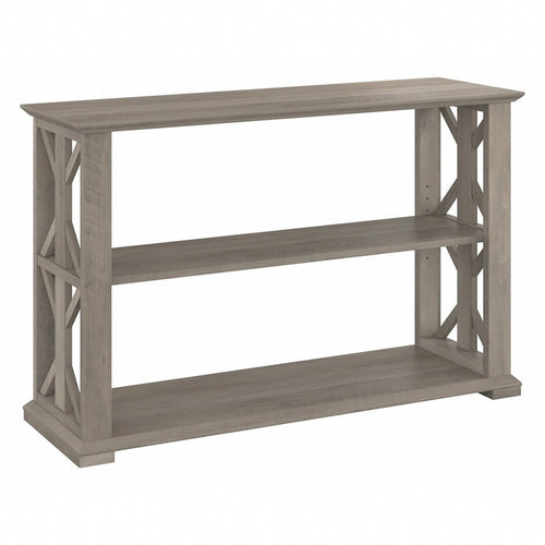 Console de ferme 47" avec étagères réglables et fixes, gris bois flotté / chêne blanc lin