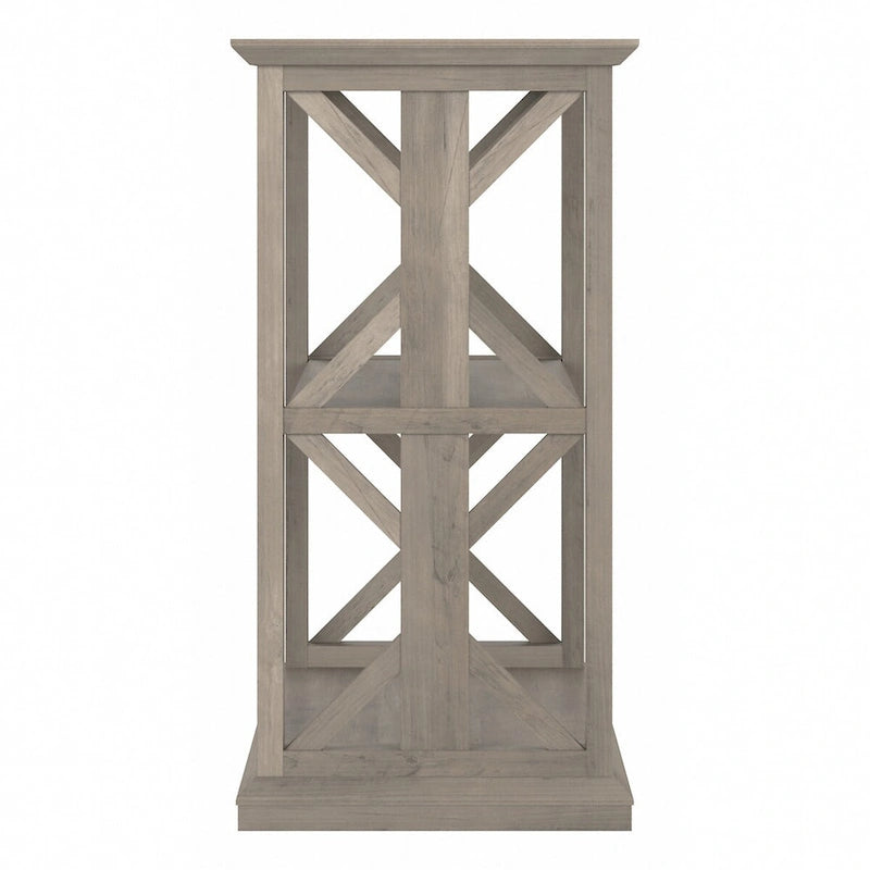 Console de ferme 47" avec étagères réglables et fixes, gris bois flotté / chêne blanc lin