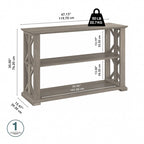 Console de ferme 47" avec étagères réglables et fixes, gris bois flotté / chêne blanc lin