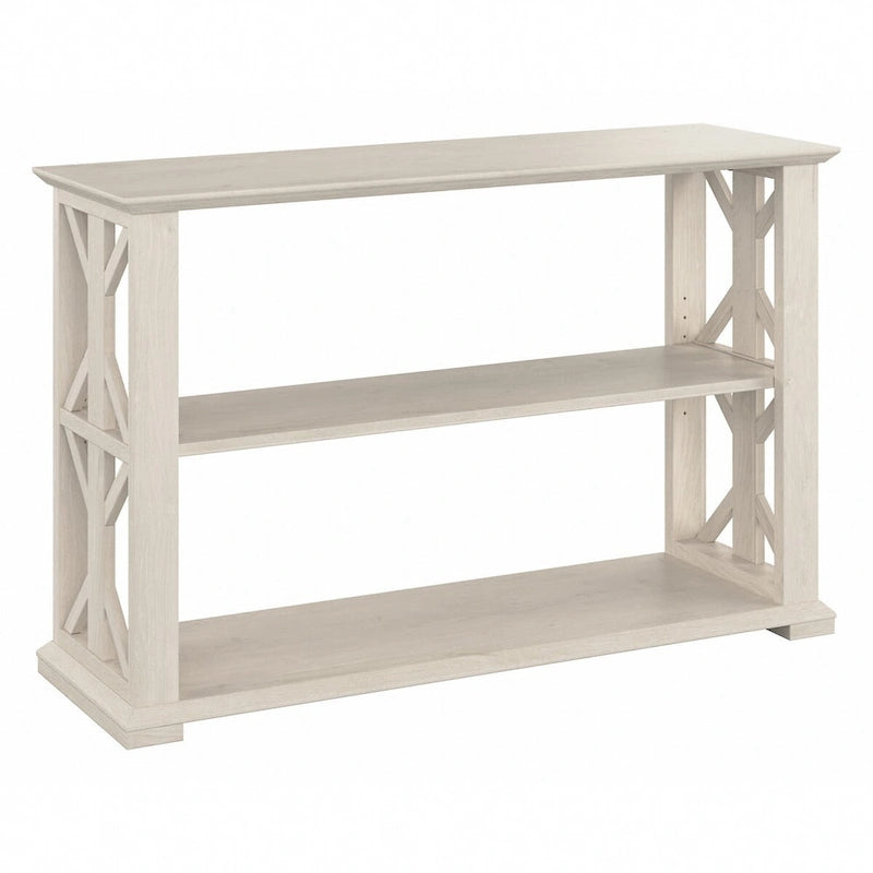 Console de ferme 47" avec étagères réglables et fixes, gris bois flotté / chêne blanc lin